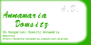 annamaria domsitz business card